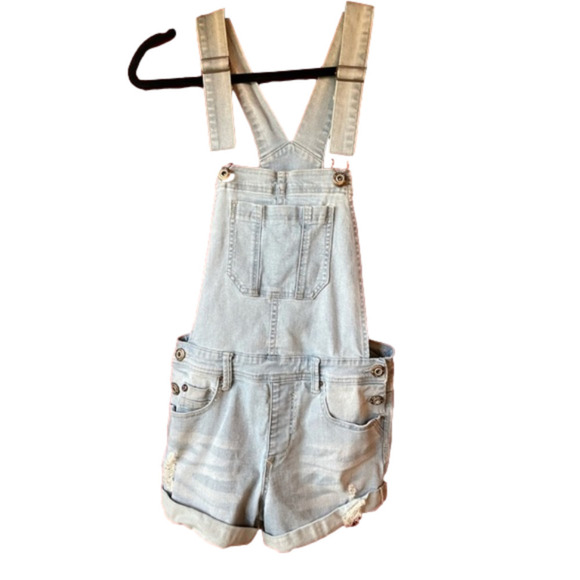 Vevel Women’s Denim Size M Shortalls NWOT - Picture 1 of 8